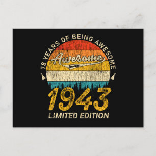 Cartão Postal 82 Anos de Idade 1943 Retro Incrível Presente de A