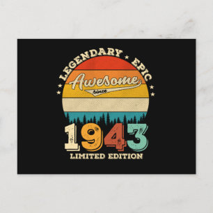 Cartão Postal 82 Anos de Idade Aniversário 1943 Presente Incríve