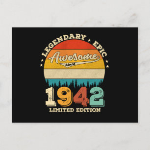 Cartão Postal 83 Anos de Idade 1942 Retro Incrível Presente de A