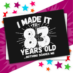 Cartão Postal 83 Anos de Idade Meme Sarcástico Engraçado Anivers