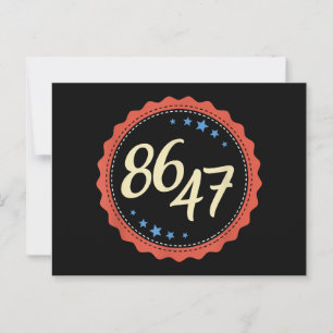 Cartão Postal 86 47 Anti Trump Engraçado