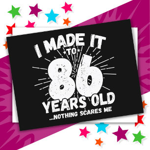 Cartão Postal 86 Anos de Idade Meme Sarcástico Engraçado Anivers