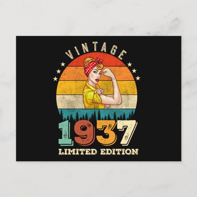 Cartão Postal 88 Anos de Idade Aniversário 1937 Antigo 88º Anive (Frente)