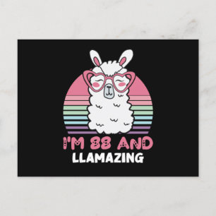 Cartão Postal 88th Birthday Llamazing Llama 88 Year Old Birthday