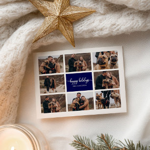 Cartão Postal 8 Fotos Felizes Feriados Marinho de Colagem Modern