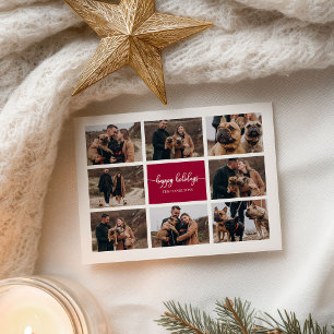 Cartão Postal 8 Fotos Felizes Férias Colagem Moderna Natal