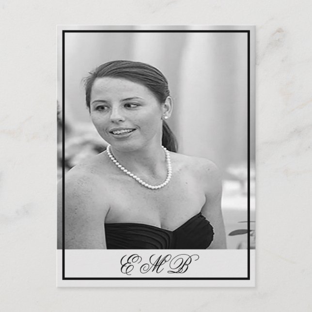 Cartão Postal 90 Birthday Foto Monograma Elegante (Frente)