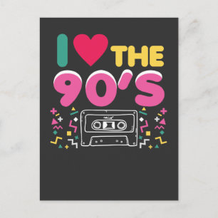 Cartão Postal 90er Outfit I Love the 90s Retro OldSchool