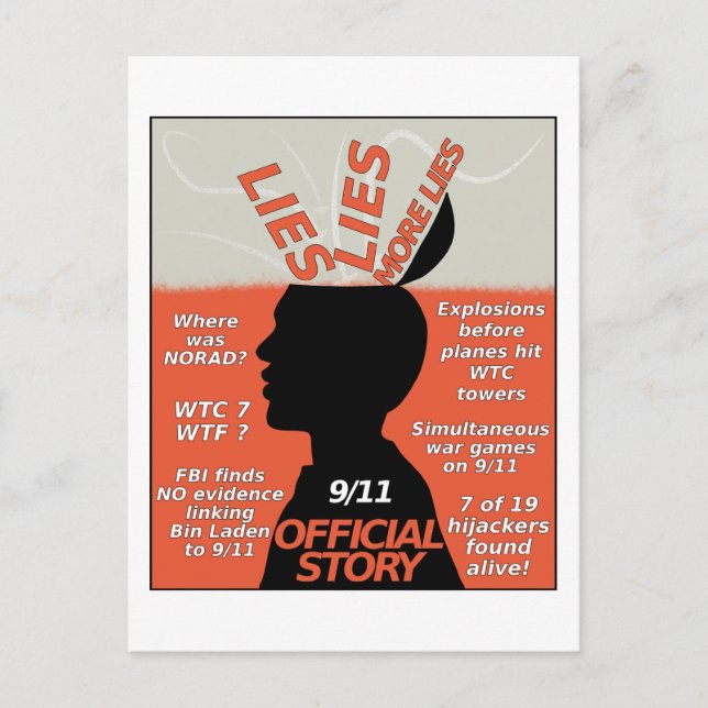 Cartão Postal 911 Verdade História Oficial (Frente)