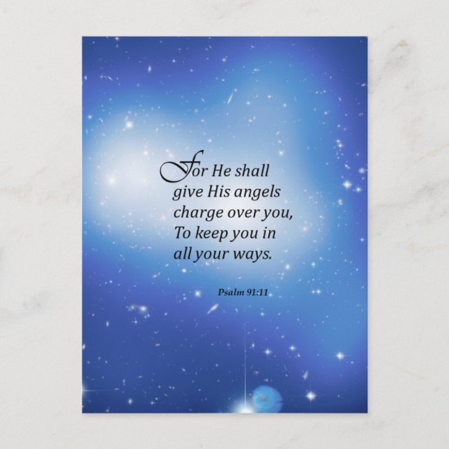 Cartão Postal 91:11 do salmo (Frente)