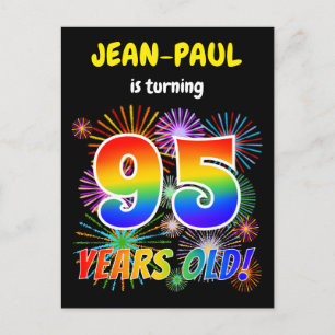 Cartão Postal 95º aniversário - Fogos de artifício divertidos, R