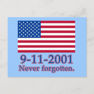 Cartão Postal 9-11-2001 Nunca Esqueceu Camisetas, Botões