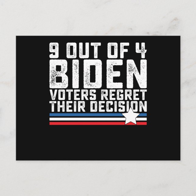 Cartão Postal 9 de 4 eleitores de Biden se arrependem de sua dec (Frente)