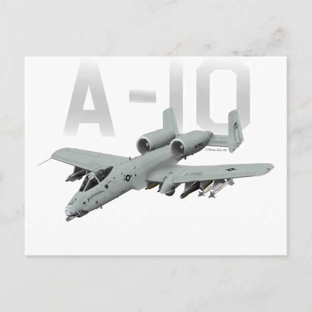 Cartão Postal A-10 Thunderbolt II (Frente)