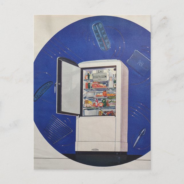 Cartão Postal A 1930s era refrigerator ad (Frente)
