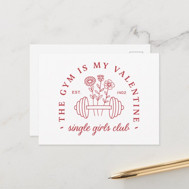 Cartão Postal A academia é o meu clube de malhação de solteiros  (Frente/Verso In Situ)