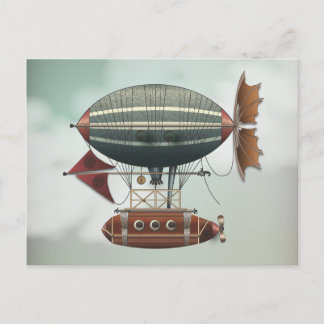 Cartão Postal A Aeronave Aleutian Steampunk Flying Machine