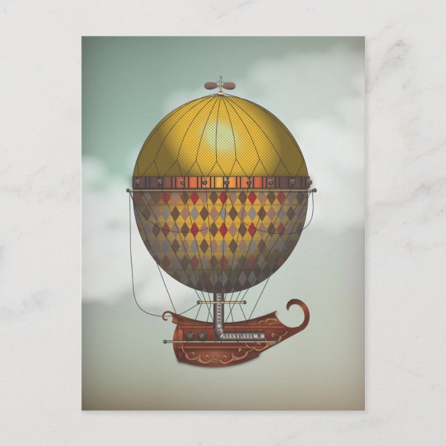 Cartão Postal A Aeronave Nautisme Steampunk Flying Machine (Frente)