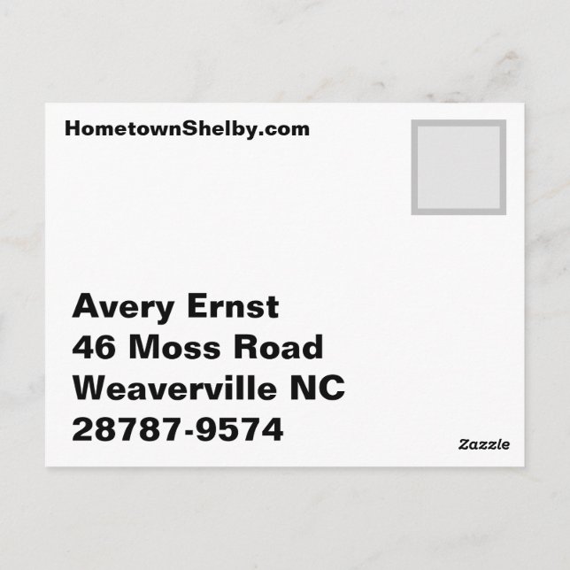 Cartão Postal A ajuda está a caminho! Avery (Verso)