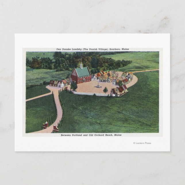 Cartão Postal A Aldeia Dinamarquesa (The Den Danske Landsby) (Frente)