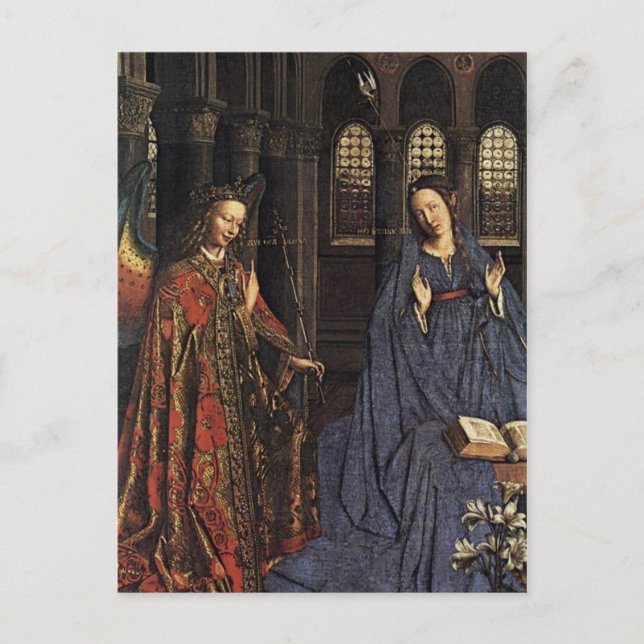 Cartão Postal A Anunciação por Jan van Eyck (Frente)