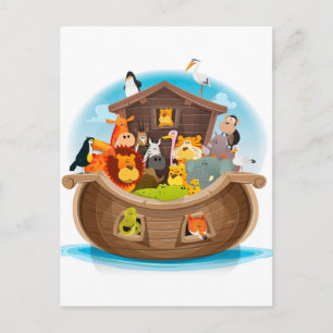 Cartão Postal A Arca de Noé com Animais Selvagens