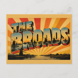 Cartão Postal A Arte de Viagem Vintage da Inglaterra The Broads