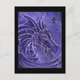 Cartão Postal A arte fantástica do dragão roxo por Renee Lavoie