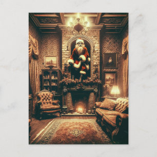 Cartão Postal A arte gerada por Papais noeis de horror no Natal