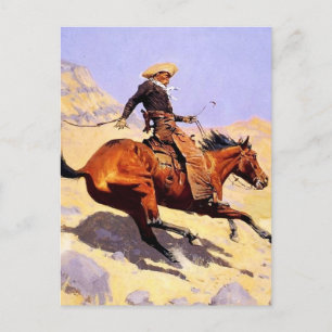 Cartão Postal A Arte Western Cowboy por Frederic Remington