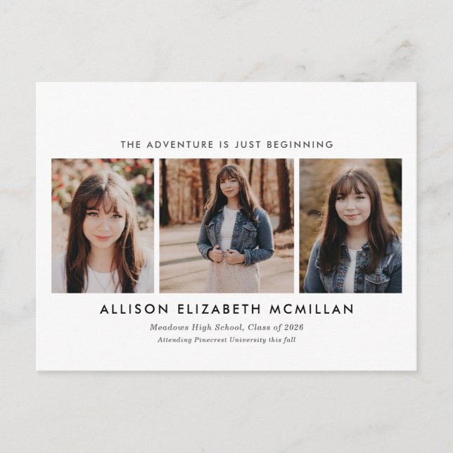 Cartão Postal A Aventura Está Apenas Começando Foto Graduação (Frente)
