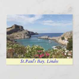 Cartão Postal A baía de St Paul, Lindos