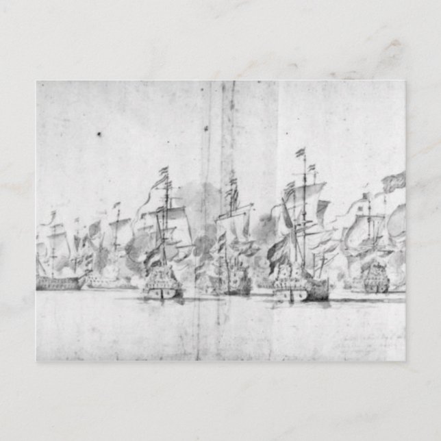 Cartão Postal A Batalha de Solebay, 28 de maio de 1672 (Frente)