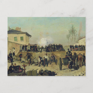 Cartão Postal A Batalha de Villejuif, Cerco de Paris, 1870