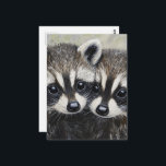 Cartão Postal A Beautiful Pair of Raccoon Babies<br><div class="desc">A beautiful pair of raccoon babies fantasy AI generated painting</div>