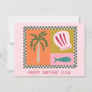 Cartão Postal À Beira-Mar FELIZ ANIVERSÁRIO Moderno Fofo NOME Pe