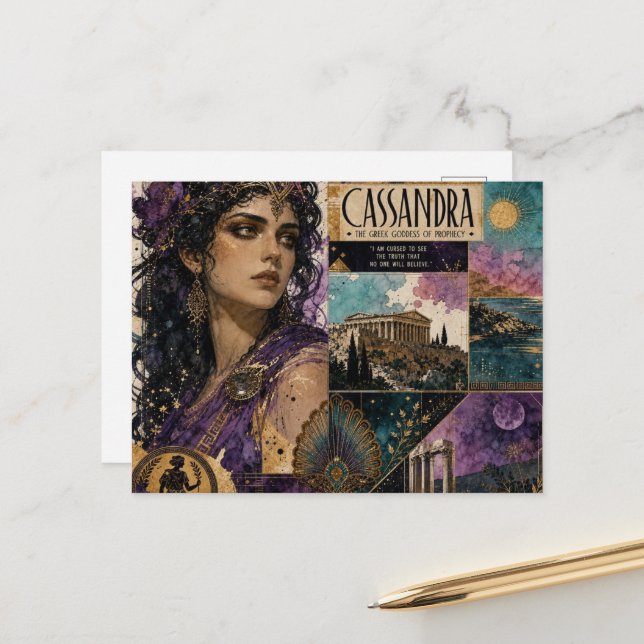 Cartão Postal A Bela Deusa Grega Cassandra (Frente/Verso In Situ)