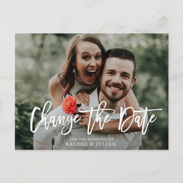 Cartão Postal A bela inscrição muda a foto da data (Frente)