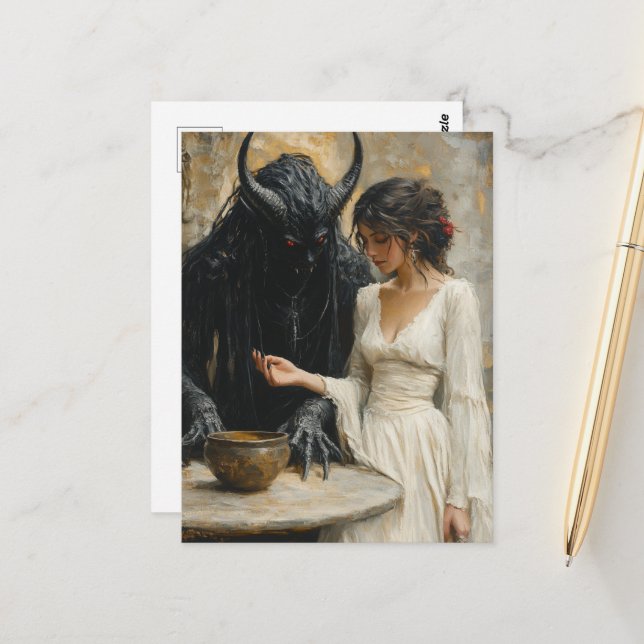 Cartão Postal A Bela Mulher e o Demônio (Frente/Verso In Situ)