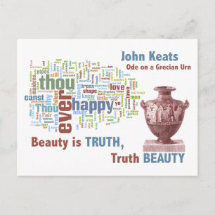 Cartão Postal A beleza é a verdade - John Keats - Grecian Urn