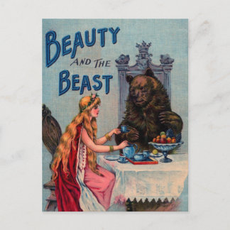 Cartão Postal A beleza vencedora e a besta