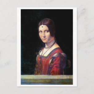 Cartão Postal A Belle Ferronnière, Leonardo da Vinci