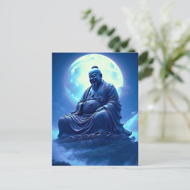 Cartão Postal A Bênção da Lua Sobre a Estátua Celestial (Em pé/Frente)