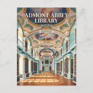 Cartão Postal A biblioteca da Abadia de Admont Áustria