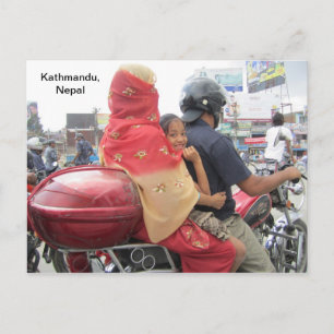 Cartão Postal A bicicleta motora da família