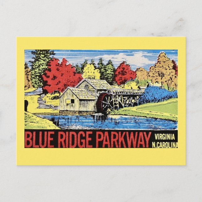 Cartão Postal A Blue Ridge Parkway Vintage (Frente)
