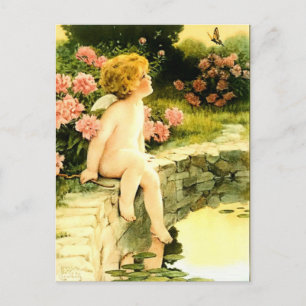 Cartão Postal A borboleta (c. 1920) Bessie Pease Gutmann