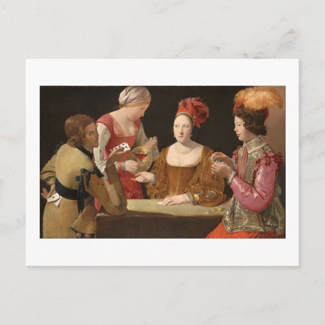 Cartão Postal A Briga com o Ace dos Clubs, La Tour (Frente)