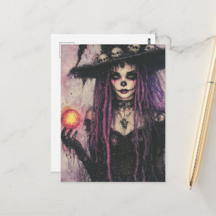 Cartão Postal A Bruxa Com Magia na Mão