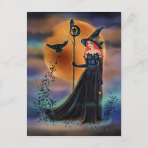 Cartão Postal A bruxa da hora das bruxas por Renee Lavoie